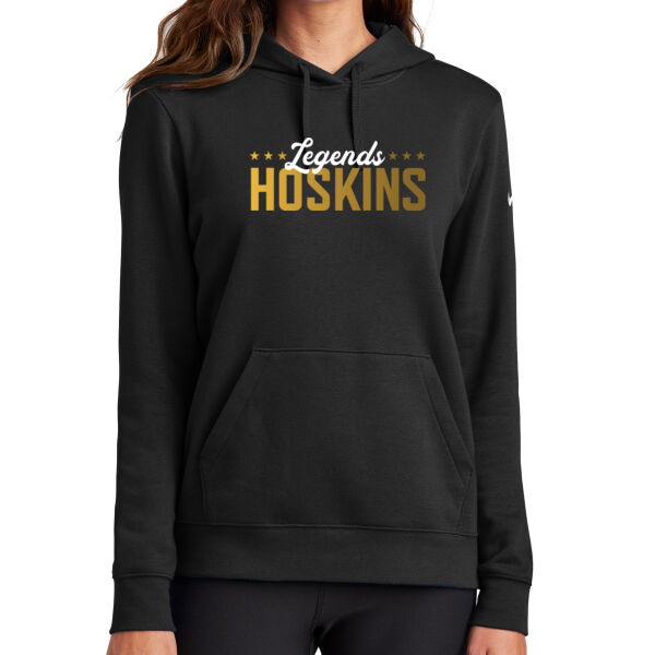 Brandie Hoskins Basketball Academy Printed - Ladies Club Fleece Sleeve Swoosh Pullover Hoodie Thumbnail